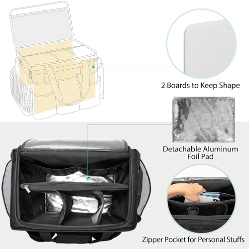 LoDrid Rolling Cleaning Caddy with Lid, Cleaning Supplies Organizer with Detachable Trolley, Cleaning Caddy Cart on Wheels with Handle and Shoulder Strap for Housekeepers, Black, Bag Only - color: Black