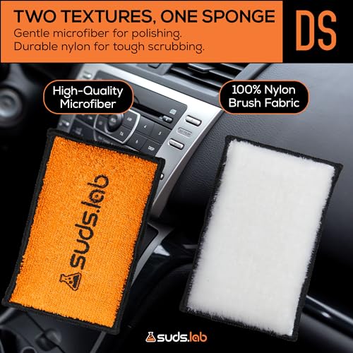 Suds Lab DS Microfiber Detailing Scrub Pad 3 Pack - Car Interior Cleaning & Detailing Microfiber Scrub Pads - Set of 3 - Safe On Leather, Vinyl, Plastic, Etc. - size: Set of 3