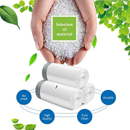 2 Gallon Small 220 Counts Strong Drawstring Trash Bags Garbage Bags by Teivio, Bathroom Trash Can Bin Liners, Plastic Bags for home office kitchen, White - style: 220-2Gallon-White