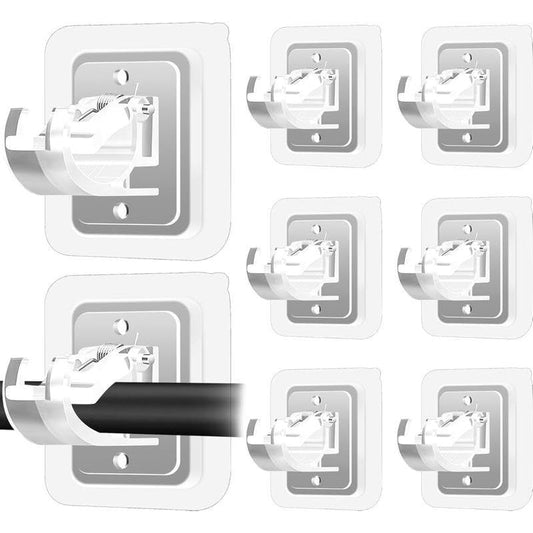Adhesive Broom Holder Wall Mount, Mop Organizer, Self Adhesive Utility Hook for Brooms, Mops, Lightweight Curtain Rods, Umbrellas and Cleaning Tools