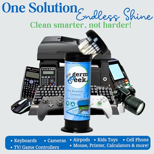 Germ Geek Keyboard Cleaning Brush Set - Multi-Purpose Electronics Cleaner for Laptop, Phone & AirPods - USA Made Premium Cleaning Kit - Universal Computer Cleaning Tool - Refill - size: Refill Pack