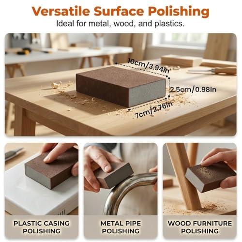 Magic Cleaning Sponge, Nano Carborundum Sponge Scrub Pad for Heavy Duty Cleaning, Cleaning Eraser for Pots Pans BBQ Grill Stainless Steel Kitchen Cookware (2)