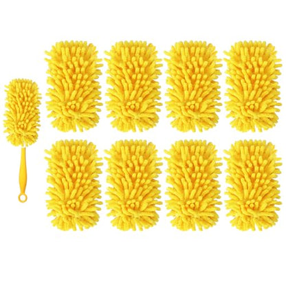 8 Pack Reusable Duster Refill Compatible with Swiffer Hand Duster - 360 Heavy Duty Dusters Refills - Microfiber Ceiling Fan Duster for Swiffer Dusters Extended Handle (Handle is Not Included) - color: 8 Pack(yellow)
