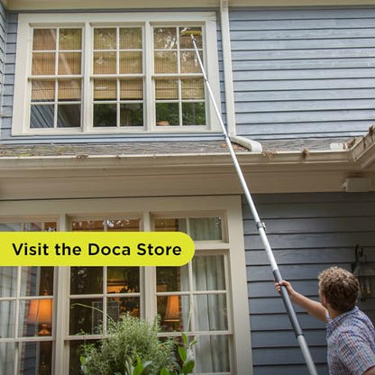DOCA Telescoping Pole 7-30 Ft - Extension Pole for Cleaning, Feather Duster, Window Washing Kit, Paint Roller, Window Squeegee - High Reach Extendable Kit for Indoor & Outdoor - Squeegee Dual Plane - size: 30 Ft, style: Squeegee Dual Plane