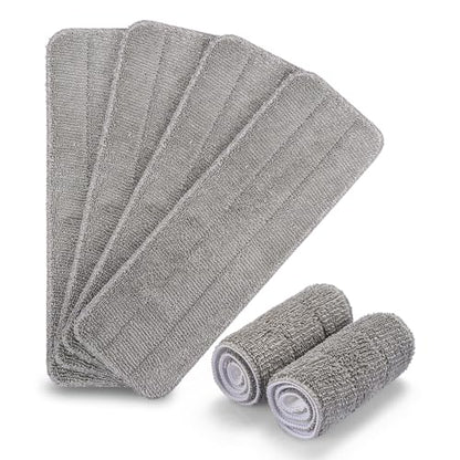 HOMEE Reusable Microfiber Mop Pads, 6 Pack 18"x 6" Mop Head Replacement, Wet/Dry Home & Commercial Cleaning Scrubbing Floor Pad - Grey - color: Grey - 6 Pack