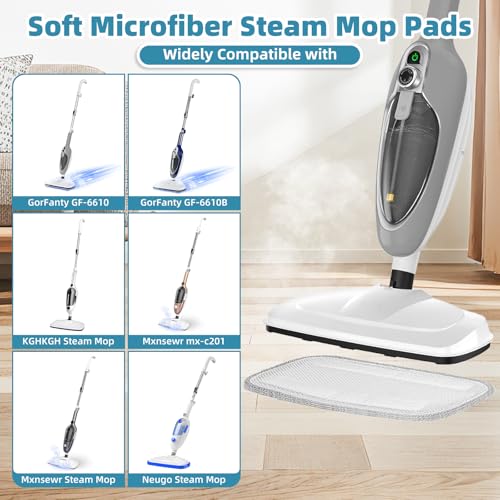 LOVECO 4 Pack Steam Mop Pads Compatible with GorFanty GF-6610B/GF-6610, Neugo NE033/NE033M & Mxnsewr, Washable Microfiber Steam Mop Replacement Pads for Multi-Surface Cleaning - size: 4 Pack + 1 Pack