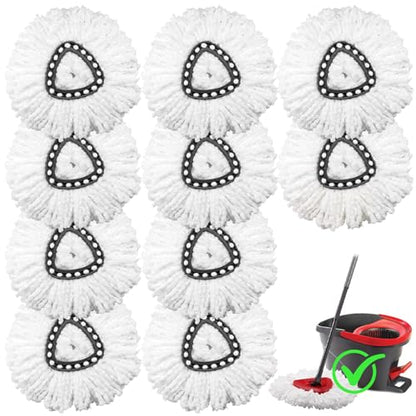 10 Pack Mop Replacement Heads Compatible with O Cedar Triangle Swivel Mops, Spin Mop Microfiber Refills, Deep Cleaning Easy to Replace - size: 10pcs