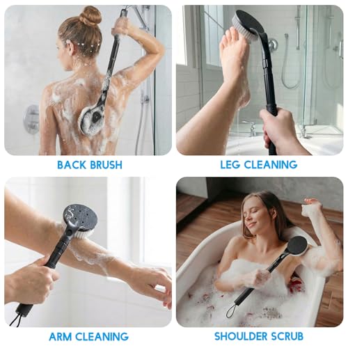 Long Handle Back Scrubber for Shower, 25.7” Telescopic Anti-Slip Bath Brush, Easy Reach Back Cleaner for Exfoliating Dead Skin, Great for Elderly, Disabled & Hard-to-Reach Areas - color: 18.7” - 25.7” Classic Extendable