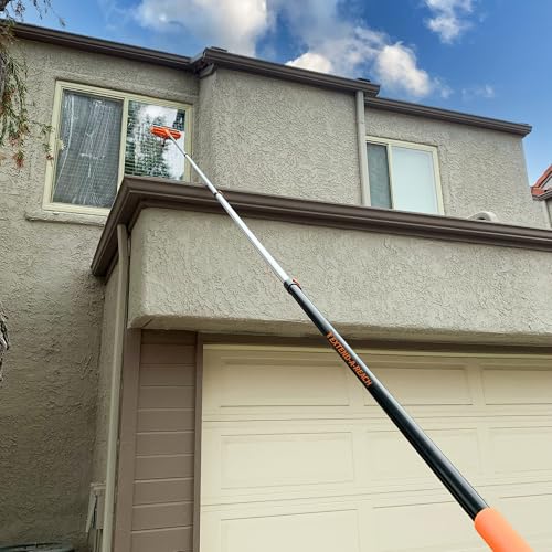 5-24 ft Long Telescoping Extension Pole // Multi-Purpose Extendable Pole with Universal Twist-on Metal Tip // Lightweight and Sturdy // Best Telescopic Pole for Painting, Dusting and Window Cleaning - size: 24 feet