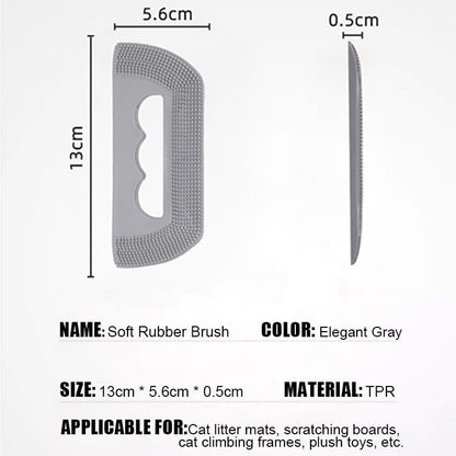 Silicone Pet Hair Remover – 2-Pack Portable Lint & Fur Scraper for Cats, Dogs & Upholstery, Dual-Edge Rubber Brush Lifts Hair from Sofa, Carpet, Car Seats – Gray