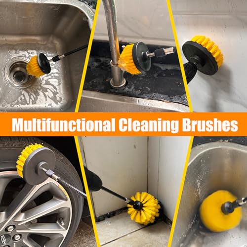 10Pcs Drill Brush Attachment Set, Drill Scrubber Brush Kit Include Scrub Pads, Drill Cleaning Brush Attachment Set for Bathroom, Tub, Tile,Floor, Grout, Boat - style: 10pcs