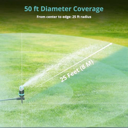 QUOBAS 360° Rotating Sprinkler for Yard, 4 Spray Modes with Mist & Shower, Heavy Duty Metal Spike Lawn Sprinkler for Garden Plants, Flower Bed, Outdoor Yard, Patio - color: Blue