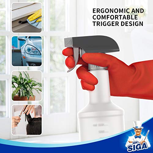 MR.SIGA 24 oz Empty Plastic Spray Bottles for Cleaning Solutions, Heavy Duty Household Reusable Spray Bottles with Measurements and Adjustable Leak Proof Nozzle, 3 Pack - size: 710ml, 3 Pack
