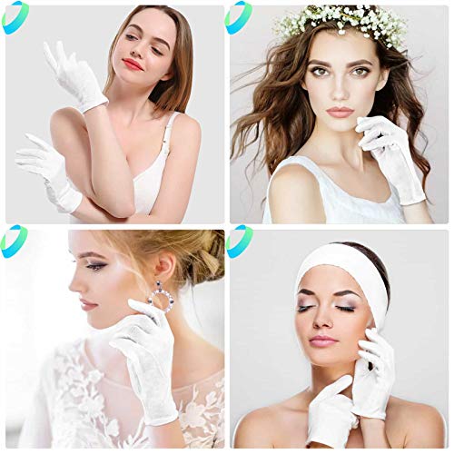 Cotton Gloves for Dry Hands, Paxcoo 20 Pairs Large White Cotton Gloves for Cosmetic Moisturizing and Inspection - size: 40 Count (Pack of 1)