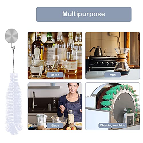 Bottle Brush - Ideal for Cleaning Narrow Neck Swing Top Glass, Brewing, Wine, Beer, Soda, Spray, Kombucha Bottles (White+2PCS) - color: A-white+2pcs