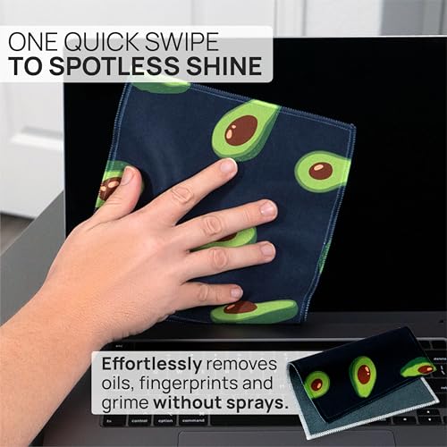 Microfiber Wholesale Quick Cloth Glasses Cleaning Cloths–8x8 Avocado 1-Pack with Case | Double-Sided Lens Cleaner for Eyeglasses, Camera, Screens & Glass | Reusable Microfiber Glass Polishing Cloths - color: Avocado, size: 8"x8"