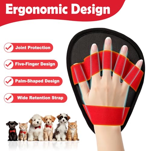 Pet Hair Removal Glove for Dogs & Cats-The Ultimate Pet Hair Remover Tool with 5-Finger Design Electrostatic Magic Brush, Reusable for Pet Hair on Couch, Carpet, Car Trunk, Furniture & Laundry