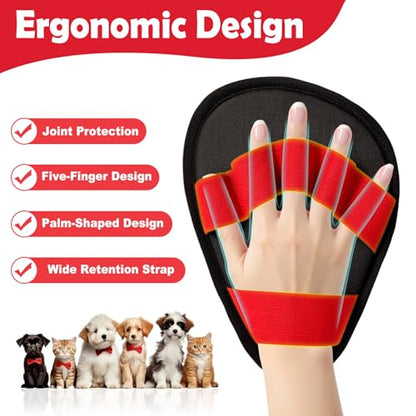 Pet Hair Removal Glove for Dogs & Cats-The Ultimate Pet Hair Remover Tool with 5-Finger Design Electrostatic Magic Brush, Reusable for Pet Hair on Couch, Carpet, Car Trunk, Furniture & Laundry