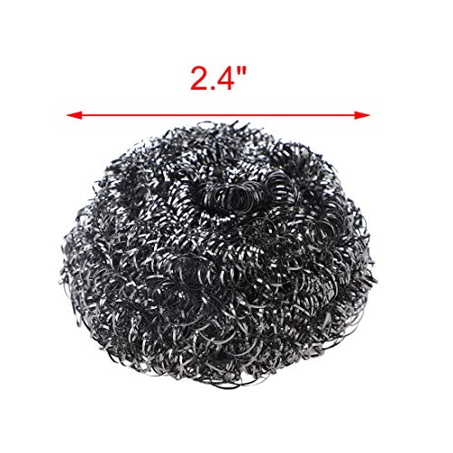 uxcell Round Stainless Steel Scrubbers Pad 2.4-inch Dia 4 Pcs Silver Tone
