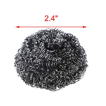 uxcell Round Stainless Steel Scrubbers Pad 2.4-inch Dia 4 Pcs Silver Tone