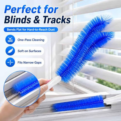Bendable Microfiber Head, Reusable Dust Remover, 2026 New Fan Cleaning Brush Bendable Cobweb Duster Washable ldeal for Electric Fans Air Conditioning, Home Car Vents, Curtain (2Pcs Gray) - color: 2pcs Gray