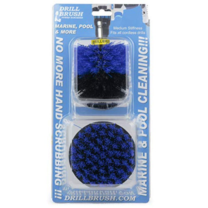 Marine Cleaning Brush Set - Boat Scrubbing Accessories - Aquatic Cleaning Brushes - Hull Cleaner Brush Tool Kit - Spinning Drill Powered Scrubbing Kit - Barnacles Blasting Brushes - Tank Cleaner - color: Blue