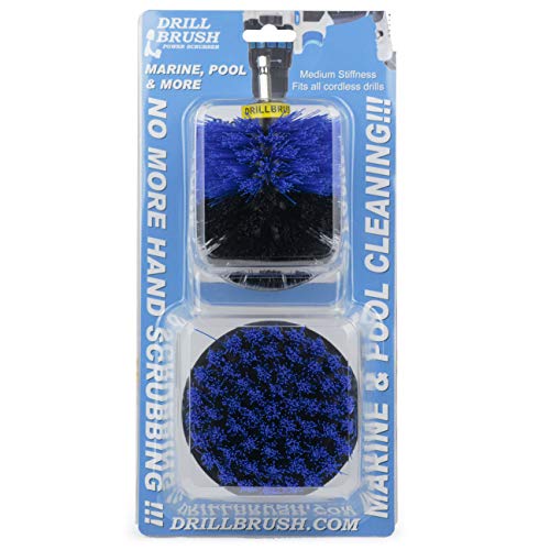 Marine Cleaning Brush Set - Boat Scrubbing Accessories - Aquatic Cleaning Brushes - Hull Cleaner Brush Tool Kit - Spinning Drill Powered Scrubbing Kit - Barnacles Blasting Brushes - Tank Cleaner - color: Blue