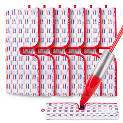 Microfiber Reusable Mop Pads Compatible with O-Cedar Promist MAX, Mop Heads Replacement Thicken Refills Wet Dry Mopping Dual-Sides Use for All Floor Surfaces(6 Pack) - size: 6 PACK
