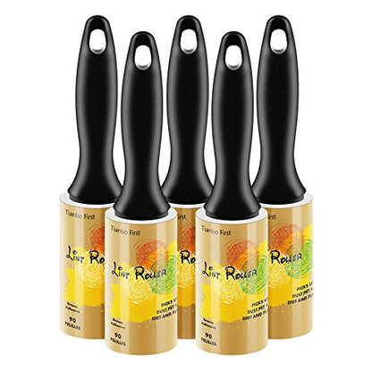 Extra Sticky Lint Rollers for Pet Hair Small Pet Hair Rollers Dog Cat Fuzz Clean Removal Rolls Easy Tear Sticky Lint Roller Removers for Clothes Couch Furniture, 450 Sheets Total, 5 Packs