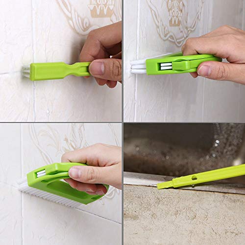 Living&Giving Grout Brush, (3 in 1) Grout Cleaner Brush, Tile Joint Scrub Brush with Handle, Stiff Cleaning Brush for All of The Household Such as Shower,Bathroom, Kitch, Seams, Floor Lines