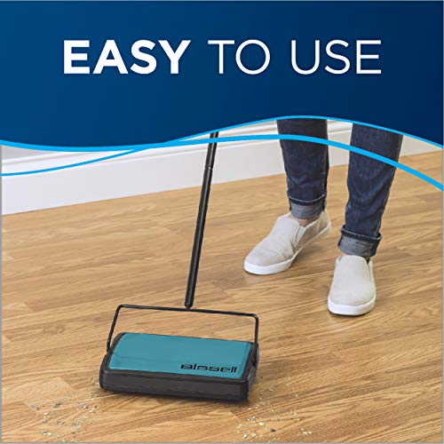 Bissell Easy Sweep Compact Carpet & Floor Sweeper, 2484A, Teal - size: Pack of 1