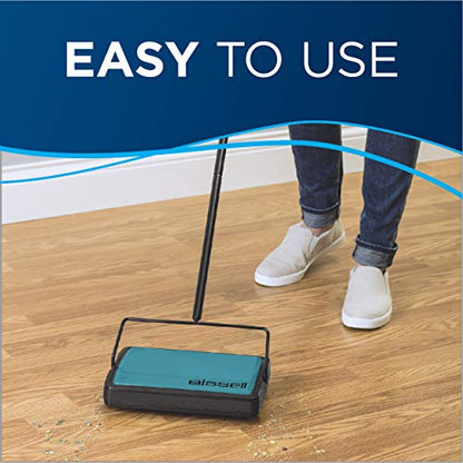Bissell Easy Sweep Compact Carpet & Floor Sweeper, 2484A, Teal - size: Pack of 1