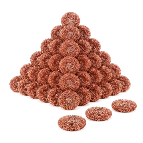 LOLA Copper Mesh Scouring Pad, 144 Pack, 45 Grams, 4" Heavy Duty Cleaning Pads, Copper Coated Knitted Wire Mesh, Recyclable, Cleans Baked On Messes - size: 144 Pack, style: Jumbo