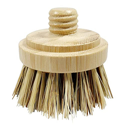 JuneLily Sisal & Coconut Dish Brush Heads Plant-Based Replacement for Washing Dishes Kitchen Bathroom (Coconut Brush Head) - color: Coconut Brush Head