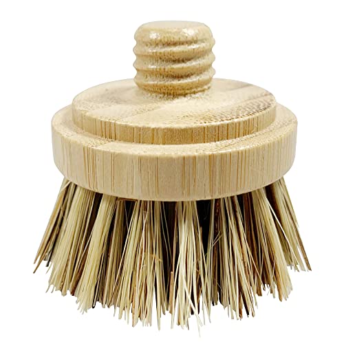 JuneLily Sisal & Coconut Dish Brush Heads Plant-Based Replacement for Washing Dishes Kitchen Bathroom (Coconut Brush Head) - color: Coconut Brush Head