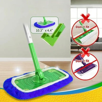 Microfiber Mop Pads - 4 Pack Reusable Washable Refills for Wet & Dry Floor Cleaning - Fits Most Standard Mops - Deep Blue Household Cleaning Pads - color: Deep Blue