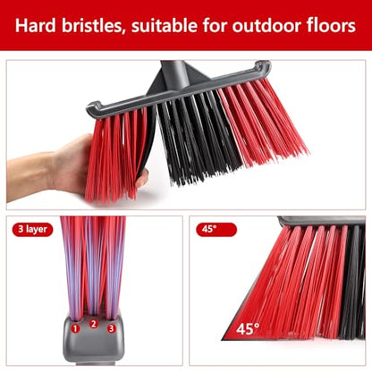 Outdoor Broom, Outside Heavy Duty Brooms for Sweeping Outdoor, Floor Broom is Applied for Courtyard,Garage,etc.（62 inch）
