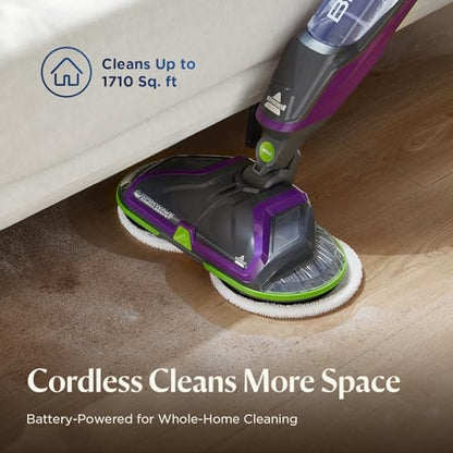 Bissell Spinwave Cordless Pet Spin Mop, 18V Electric Hard Floor Cleaner with Reusable Washable Pads, Pet Stain Removal for Sealed Wood Tile & Laminate Floors, 23157 - style: SpinWave Cordless Pet