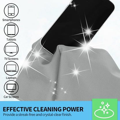 Microfiber Cleaning Cloth - 10 Pack Glasses Cleaning Cloth, 16" x 14" Window Cleaning Rags, Streak Free Lint Free Polishing Cloths Wipes for Eye Glass, Stainless Steel, Windshield, Grey - color: Grey, size: 16" x 14"