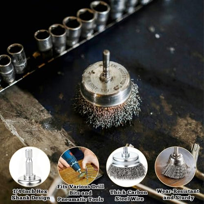 36 Pcs Wire Brushes for Cleaning Stainless Steel/ Nylon/ Brass Metal Brush Set with Curved Handle Grip Carbon Steel Wire Wheel for Drill Grinder Wire Brush for Rust Paint and Dirt Removal