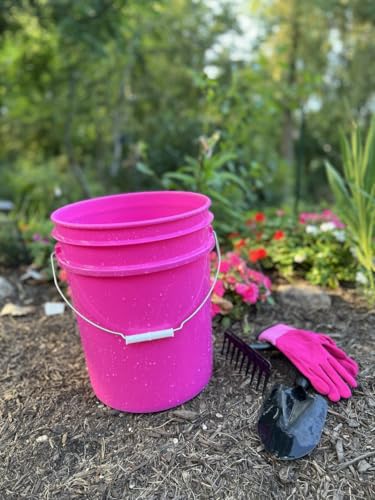 House Naturals 5 Gallon Premium HPDE Plastic Bucket - Made in USA Food Grade Storage Container, BPA Free All Purpose Pail (4, Magenta) - color: Magenta