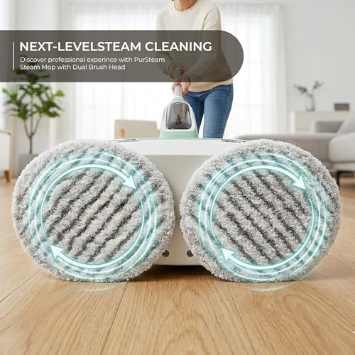 2-in-1 Steam Mop Scrubber, High-Temperature Sterilization, Dual Power Modes, LED Headlights, For Hardwood, Tile, Marble, Laminate, Vinyl, Kitchen, Bathroom, Living Room, Household Steam Cleaner