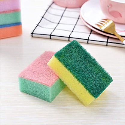 Colorful Dish Sponge for Kitchen, Set of 10 Non Scratch Kitchen Dishwashing Sponge Dual Sided Heavy Duty Kitchen Sponges for Dishes