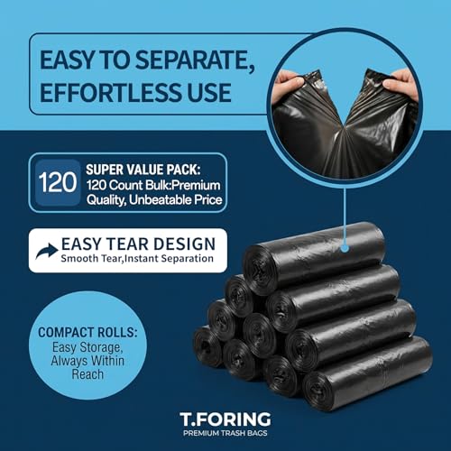 35-40 Gallon Trash Bags Unscented, 35'' x 40'', Black, 120 Count | Large 30+ Gal Garbage Bag,Plastic Can Liners,Fit 112 - 131 Liter Bins,Multipurpose for Home, Commercial Use,Yard Waste, Bulk - color: 35-40 Gallon | 120 Count