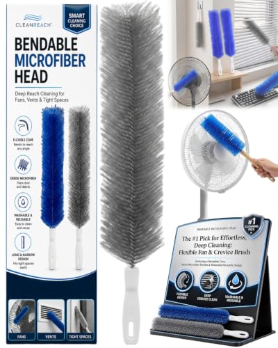 Bendable Microfiber Head Reusable Dust Remover 360° Flexible Fan Duster Brushes Cleaning Tools for Blinds Cleaner Brush Ceiling Blind Vent Ultimate Multi Purpose Dusters Home Upgrades(#B) - color: #B