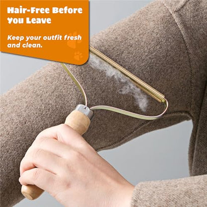 Pet Hair Remover - Multi Fabric Edge Carpet Rake Scraper with Rust-Resistant Copper Blade - Cat and Dog Hair Remover for Couch, Rugs, Car & Furniture (1)