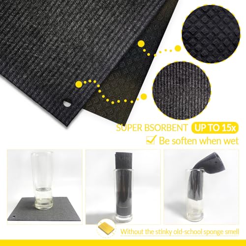 6 - Pack Swedish Kitchen Dish Cloths - Reusable Paper Towels for Counters & Dishes - Eco Friendly Cellulose Sponge Cloth - (Black) - color: A1-black