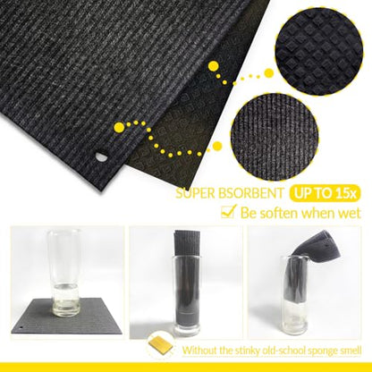6 - Pack Swedish Kitchen Dish Cloths - Reusable Paper Towels for Counters & Dishes - Eco Friendly Cellulose Sponge Cloth - (Black) - color: A1-black