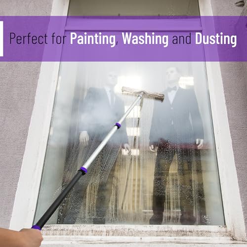 Bates- Telescopic Extension Pole, 6 Ft, Aluminum Alloy, Sturdy Multi-Purpose Extension Pole with Flip-Lock Design for Painting, Dusting and Cleaning - color: Black and Purple, size: 6 Ft, 1 Pack