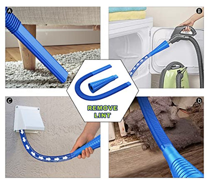 Sealegend 2 Pieces Dryer Vent Cleaner Kit, Dryer Lint Vacuum Attachment with Dryer Lint Remover Brush for Power Washer and Dryer Vent Vacuum Hose (Deep Blue) | Dryer Lint Remover Brush,Dryer Vent Vacuum Hose Cleaner Replacement Parts - color: Deep Blue